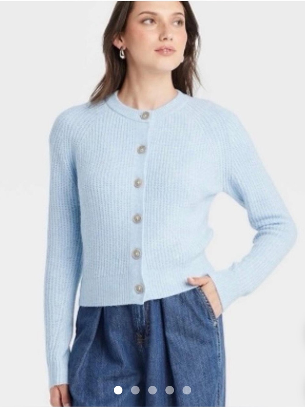 Women’s Cozy Knit Button-Front Cardigan - Universal Thread Blue 3X